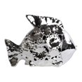 thumbnail image 1 of Urban Trends Collection 32620 Ceramic Fish Figurine With Floral Cutout Design Large - Silver, 1 of 2
