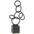 thumbnail image 1 of Urban Trends Collection 39609 Metal Abstract Intertwined Circles Sculpture on Square Base, Silver, 1 of 3