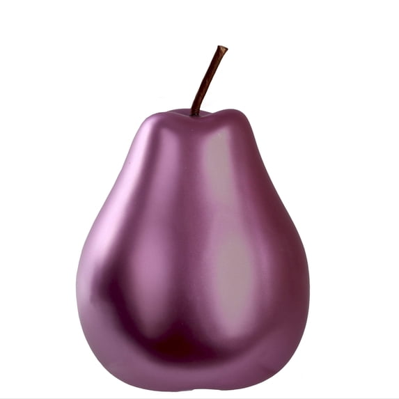 Palia Ceramic Pear Figurine – Decorative Fruit Sculpture, Modern Home Decor Accent, Glossy Finish Tabletop Showpiece for Living Room, Bedroom & Office (Pink)