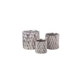 thumbnail image 1 of Urban Trends Collection 45953 Ceramic Round Pot wth Wide Mouth & Embossed Wave Body, Matte Silver - Set of 3, 1 of 5