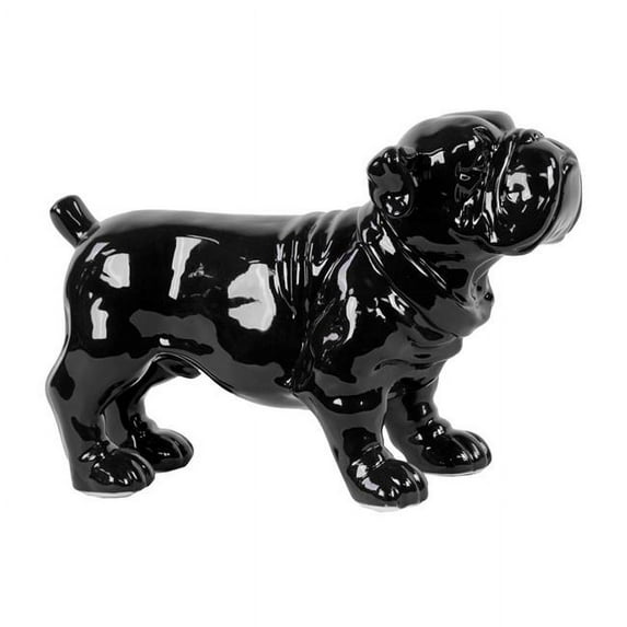 Urban Trends Collection 46654 Ceramic Standing Bulldog Figurine, Black