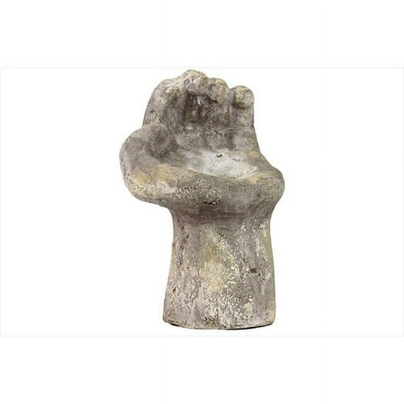 Urban Trends Collection 50133 12 in. H Stoneware Bird Feeder Hand Gray Finish