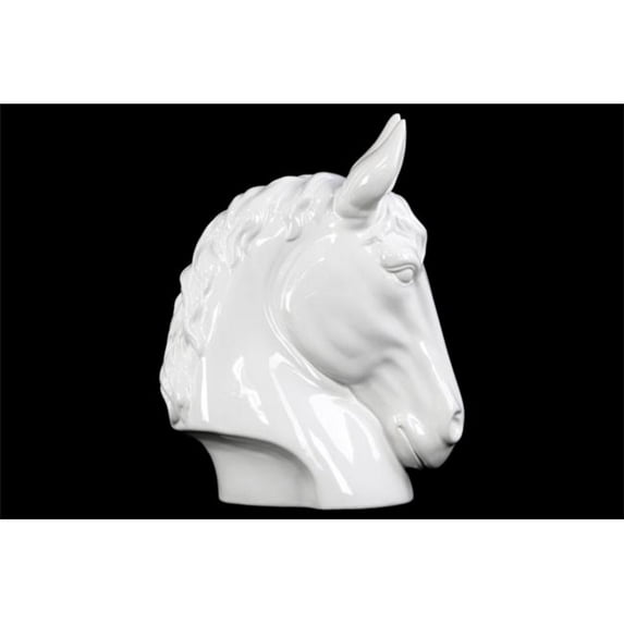 Urban Trends Collection 73215 Ceramic Horse Head Gloss White, Small