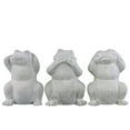 thumbnail image 1 of Cement Standing Frog No Evil (Hear/Speak/See) Figurine Assortment of Three  Washed Concrete Finish White, 1 of 1