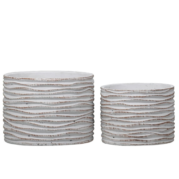 Cement Pot Washed Washed Concrete Finish White 5.25"