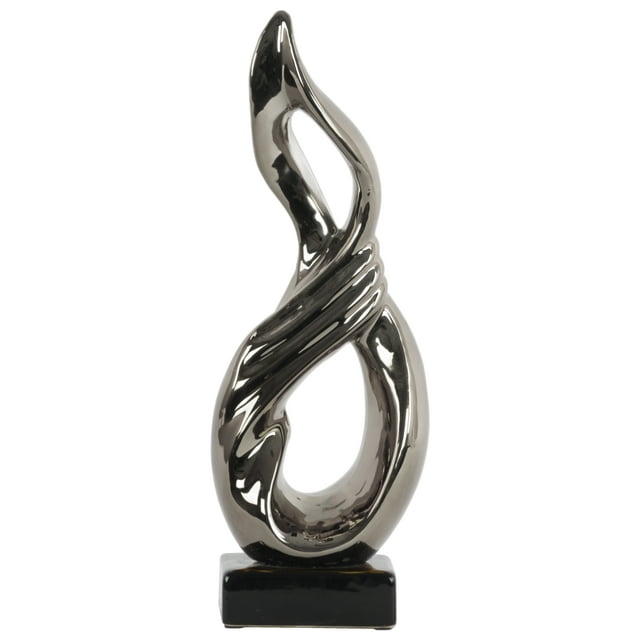 Urban Trends Collection: Ceramic Abstract Sculpture Polished Chrome Finish