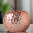 thumbnail image 1 of Brannic Hammered Apple Figurine Decorative Tabletop Accent, Modern Metal Apple Sculpture for Home Decor, Living Room, Office Desk & Shelf Decoration (Rose Gold), 1 of 7