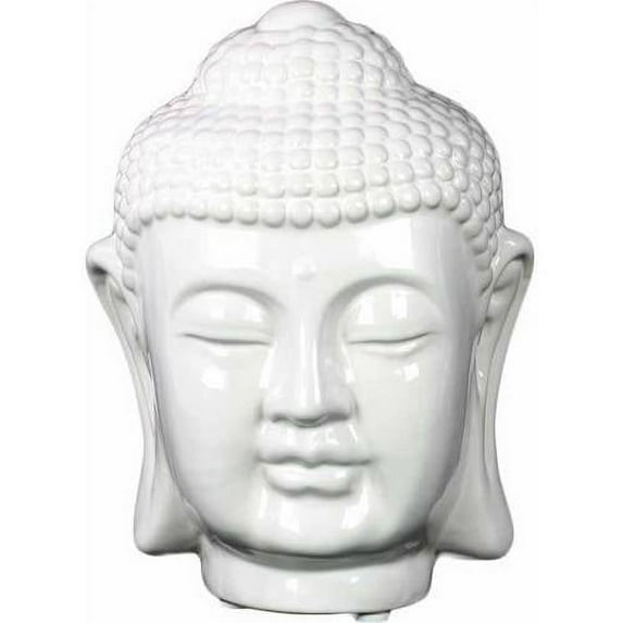 Urban Trends Collection: Ceramic Buddha Head, Polished Chrome Finish, Silver