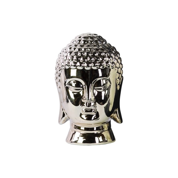 Urban Trends Collection: Ceramic Buddha Head Polished Chrome Finish