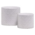 thumbnail image 1 of Urban Trends Collection Ceramic Cylindrical Pot with Embossed Design Body, Set of 2, 1 of 4