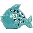 thumbnail image 1 of Urban Trends Collection: Ceramic Fish Figurine, Gloss Finish, Turquoise, 1 of 2