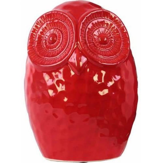 Urban Trends Collection: Ceramic Owl Figurine, Gloss Finish, Red