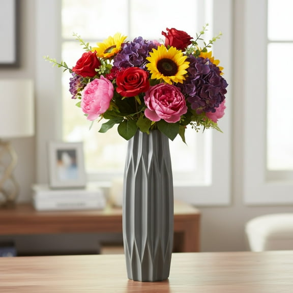 Leelie Ceramic Patterned Bellied Round Vase