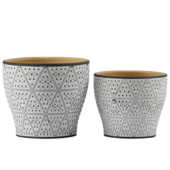 Ceramic Pot Matte Finish Multi-Colored 4.75"