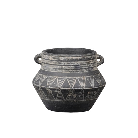 Ceramic Pot Washed Finish Gray 6.5"