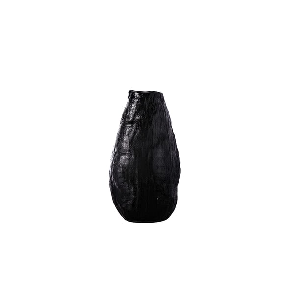 Ceramic Round Bellied Vase Matte Finish Black
