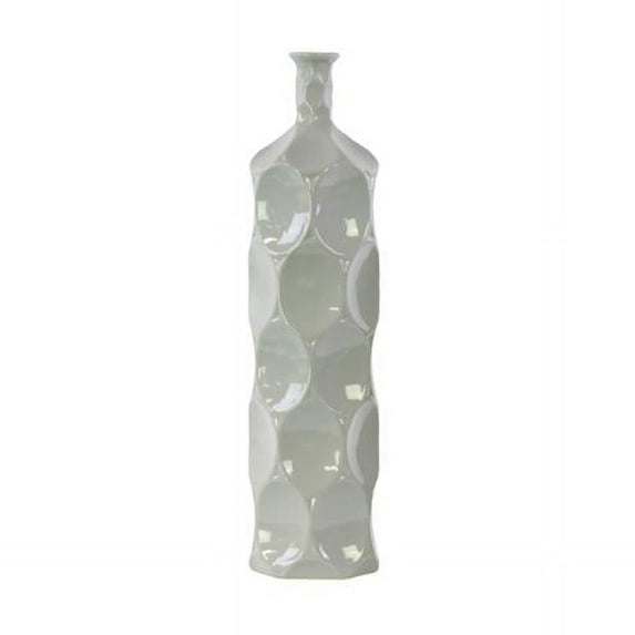 Urban Trends Collection Ceramic Round Bottle Vase With Dimpled Sides, Large - Gray