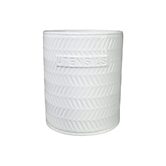 Brinna Embossed Ceramic Utensil Jar