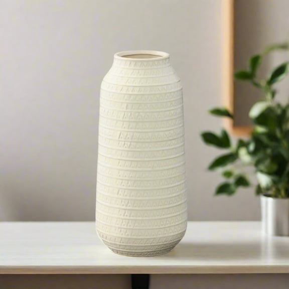 Ivare Layered Tribal Pattern Ceramic Vase