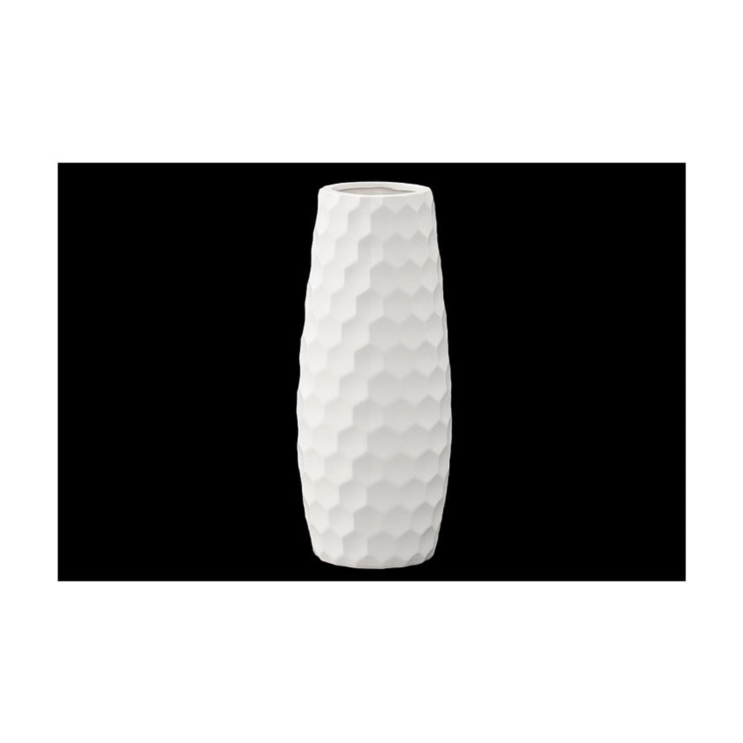 Urban Trends Collection Ceramic Round Vase with SM Matte Finish White ...
