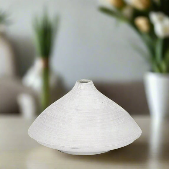 Sharyn Ceramic Short Round Vase with Flared Belly