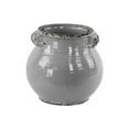 thumbnail image 1 of Urban Trends Collection Ceramic Tall Round Bellied Tuscan Pot with Handles - Distressed Gloss Grey- Small, 1 of 3