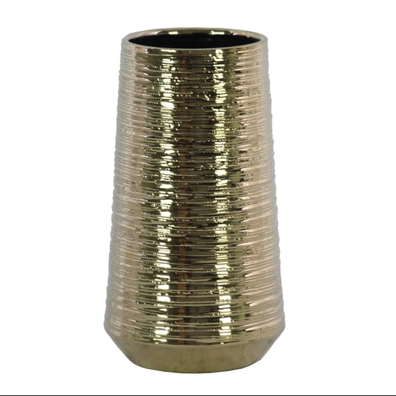 Lynde Combed Electroplated Metallic Vase