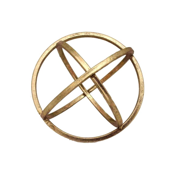 Metal Sculpture Rust Finish Gold 10"H