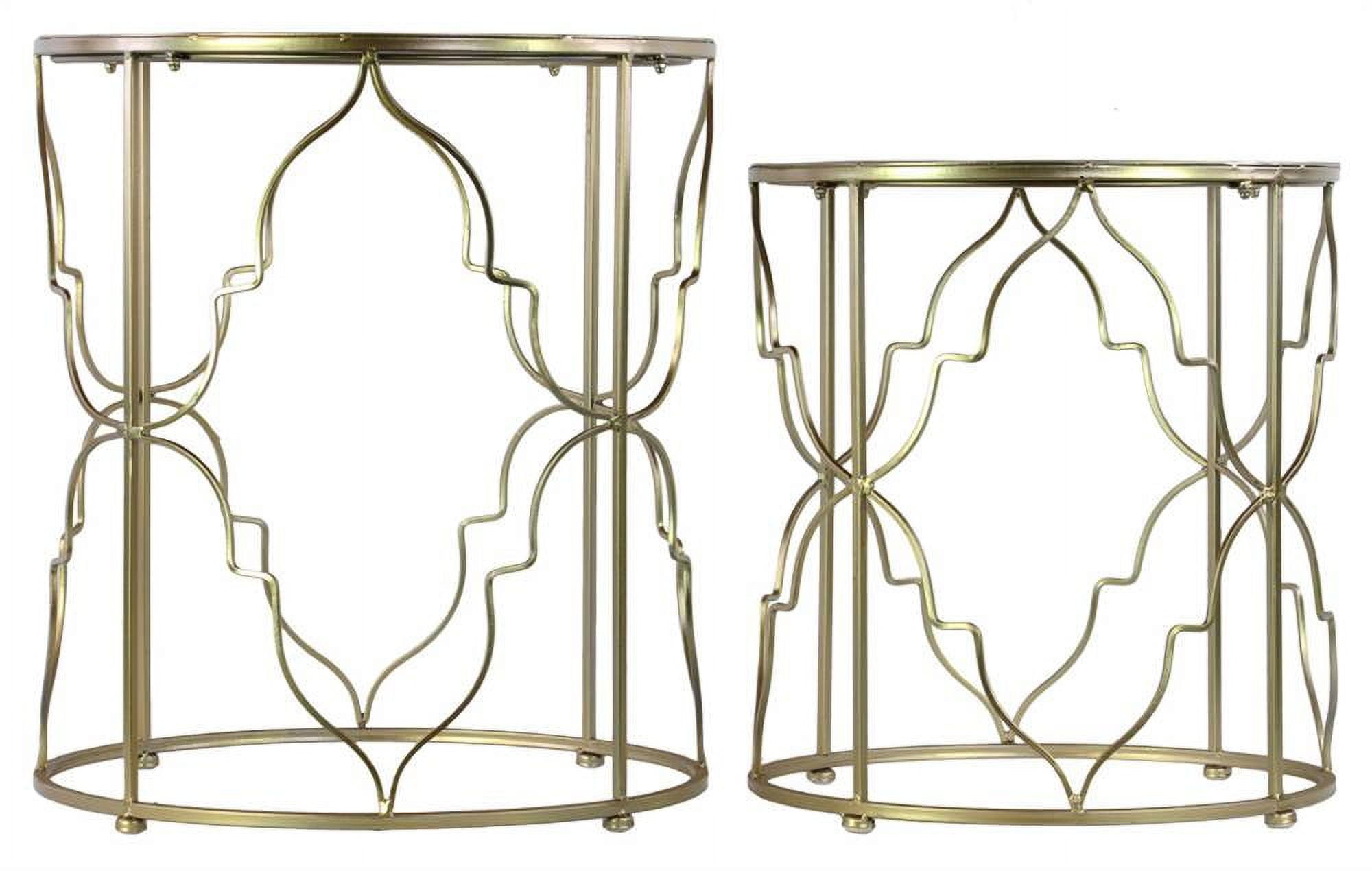 Urban Trends Collection Metal Round Nesting Accent Table With Mirror Top & Round Base - Gold