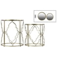 thumbnail image 1 of Urban Trends Collection  Metal Round Nesting Accent Table With Mirror Top & Round Base - Gold, 1 of 1