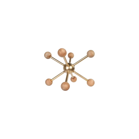 Urban Trends Collection Metal Round Ornament Table Decor with Wooden Edges