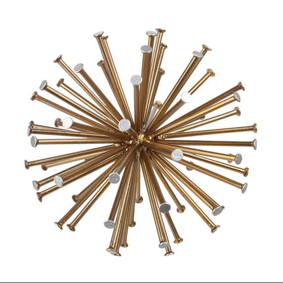 Gannon Sea Urchin Sculpture Decorative Accent – Coastal Nautical Ocean-Inspired Home Décor for Living Room, Shelf & Tabletop (Size- Large , Gold)