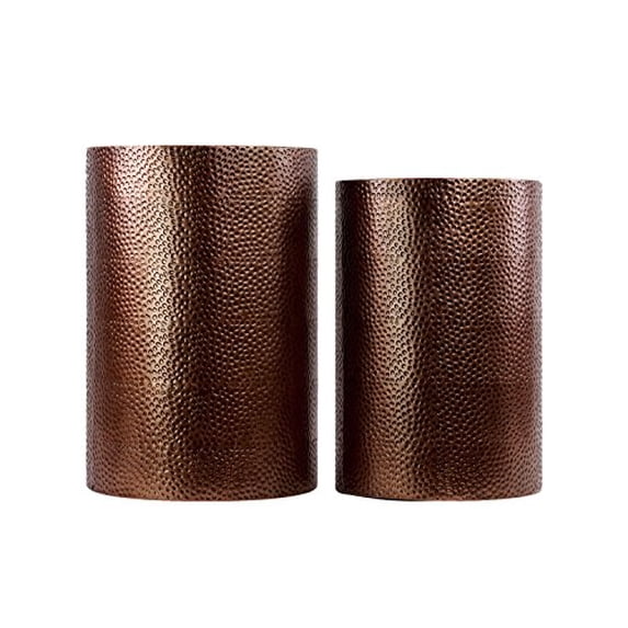 Urban Trends Collection: Metal Table, Metallic Finish, Brown