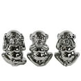 thumbnail image 1 of Ceramic Standing Monkey No Evil (Hear/Speak/See) Figurine Assortment of Three Polished Chrome Finish Silver, 1 of 2