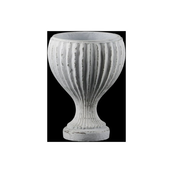 Urban Trends Collection: Polystone Vase Distressed Rough Finish White
