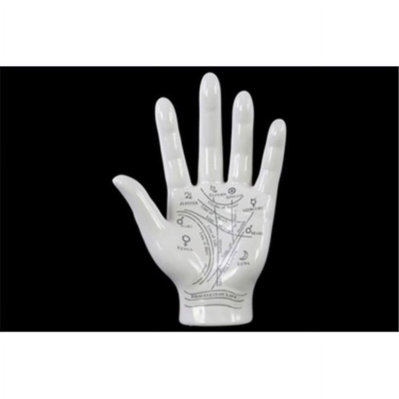 Urban Trends Collection: Stoneware Hand Sculpture, Gloss Finish, White