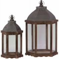 thumbnail image 1 of Urban Trends Collection: Wood Hand Lantern, Stained Wood Finish, Brown, 1 of 2
