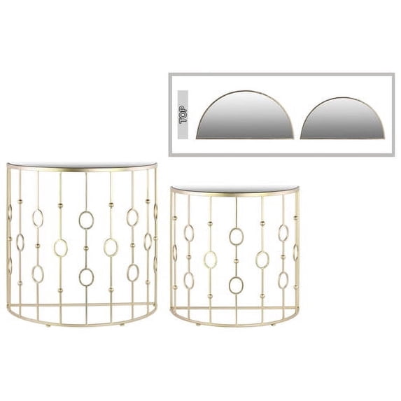 Urban Trends Metal Half Moon 2 Piece Nesting Table Set