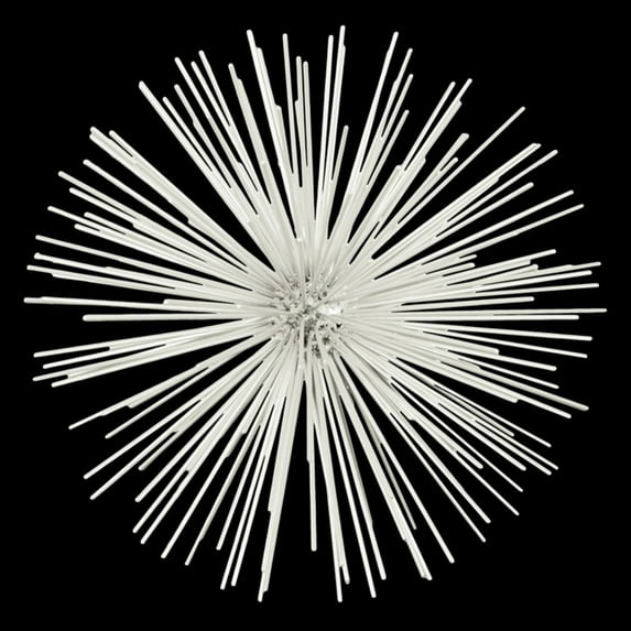 Urban Trends Metal Sea Urchin Ornamental Sculpture Decor MD Coated Finish White, Medium