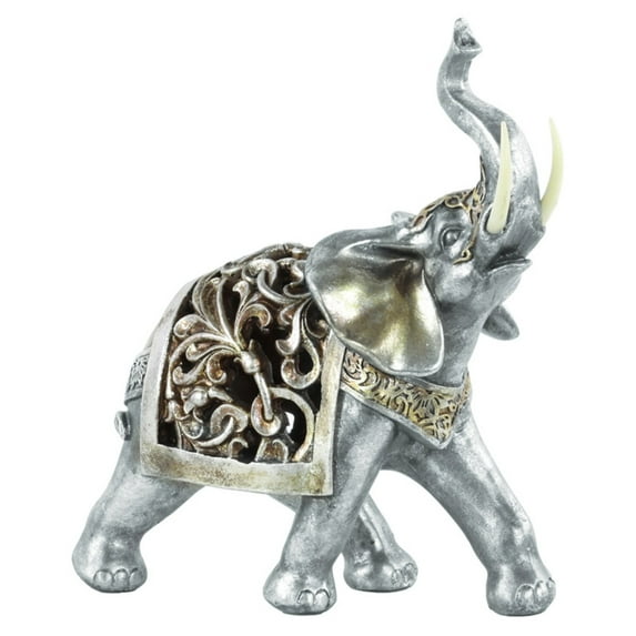 Urban Trends Polyresin Standing Trumpeting Elephant Figurine