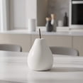 thumbnail image 1 of Hazel Pearlescent Ceramic Pear Figurine – Decorative Fruit Statue, Modern Home Decor Accent for Living Room, Tabletop, Shelf, Centerpiece Gift (Small, white), 1 of 5