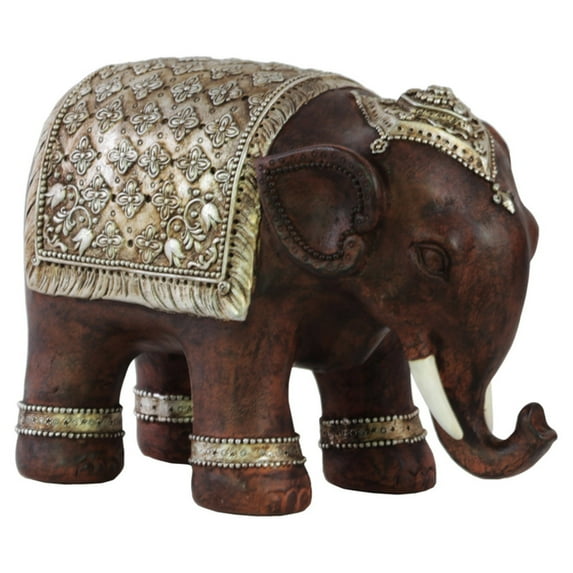 Urban Trends Collection: Resin Elephant Figurine, Matte Finish, Gray, Silver