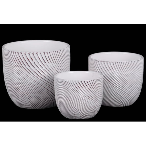 Terracotta Planter Painted Finish White-6.25"H -315