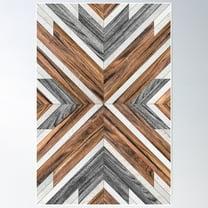 Urban Tribal Pattern No.4 - Wood Poster Wall Art, Modern Wall Decor For Living Room Bedroom, 8x12 UNFRAMED