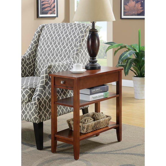 Urban Upmarket Three Tier End Table with Drawer 23.5