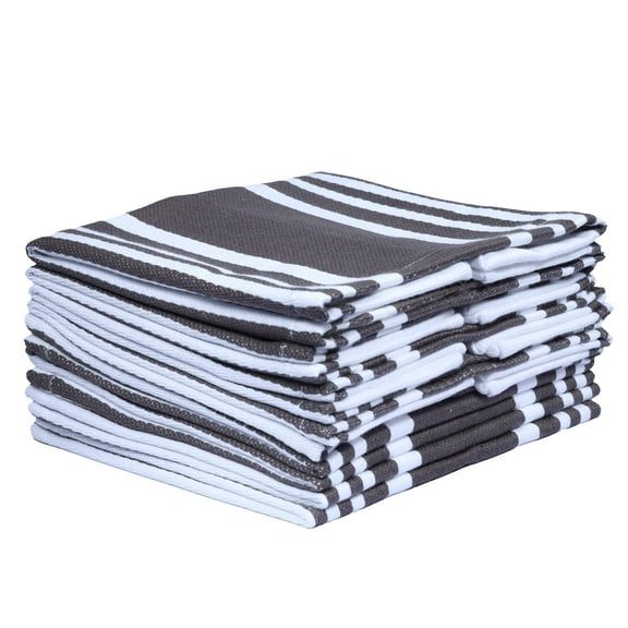 Urban Villa Dish cloths 12"x12" Set of 4 stripes Grey/white