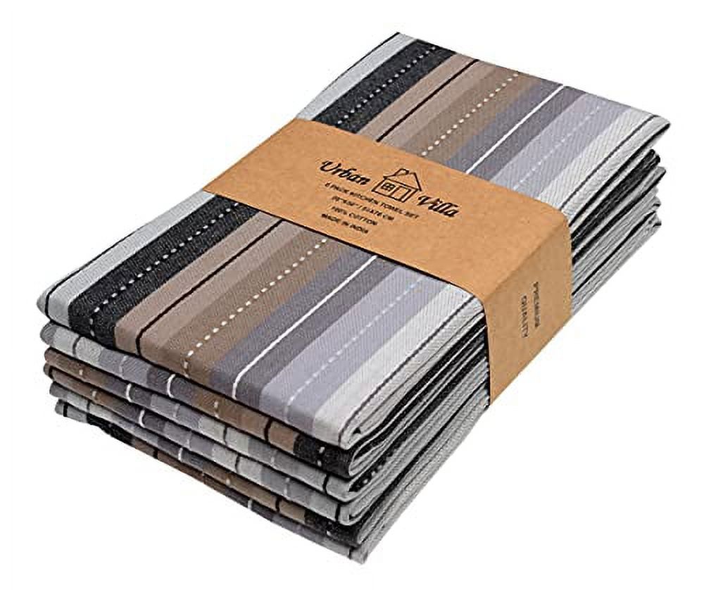 Mainstays Contemporary 4 Piece Kitchen Towel Set, Gray