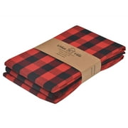 Urban Villa Kitchen Towels Set of 3 Buffalo Checks Red/Black Kitchen Towels Size 20X30 Inches 100% Cotton Highly Absorbent Kitchen Towels Ultra Soft Mitered Corners Kitchen Towels