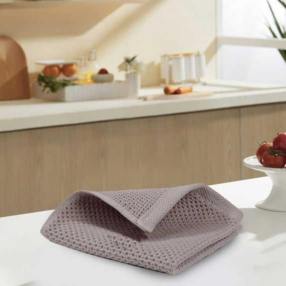Urban Villa Kitchen Towels Waffle Dish Cloths Multi Color Highly Absorbent Cotton Kitchen Hand Tea Towels Dish Cloths (Coffee)