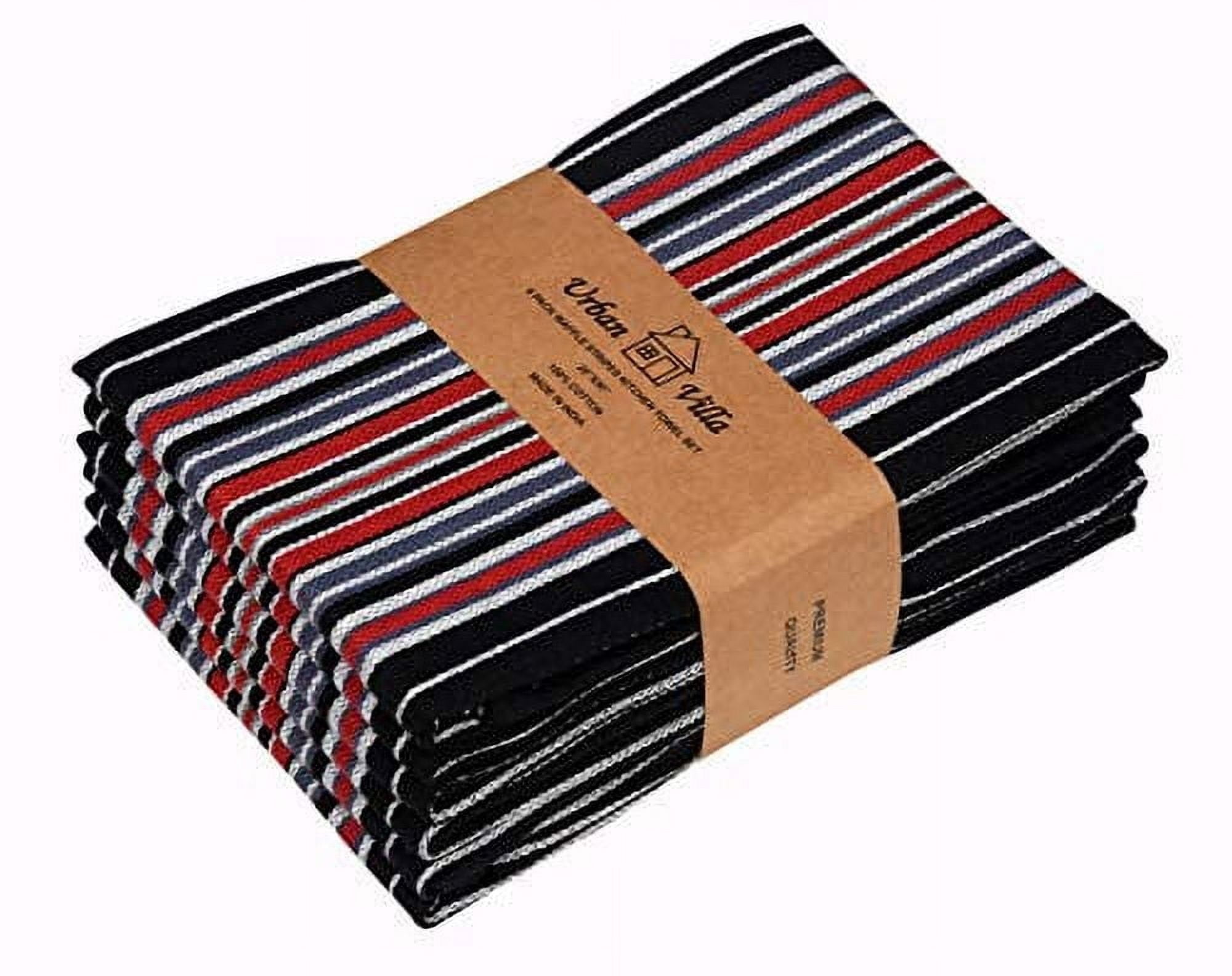 Urban Villa Kitchen Towels Waffle Stripes Dish Towels